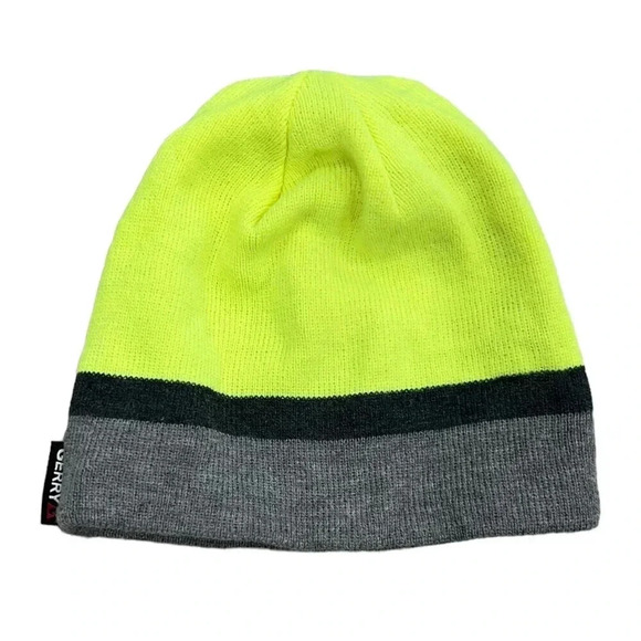 Gerry Neon Green Color Block Beanie Hat - Picture 1 of 3